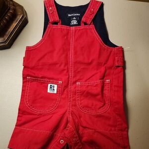 Ralph Lauren Bright Red Infant Overalls